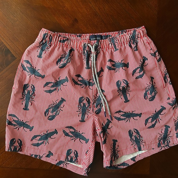 RAINFOREST Red and Blue Swim Trunks with Nautical Lobster Print size L - Picture 2 of 8
